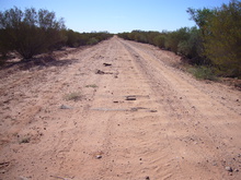 Selbst für den Geländewagen eine Marterstrecke. The Old Ghan Heritage Trail.