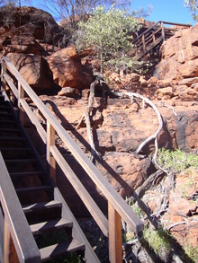 Der Aufstieg für den Rundgang zum Plateau.
